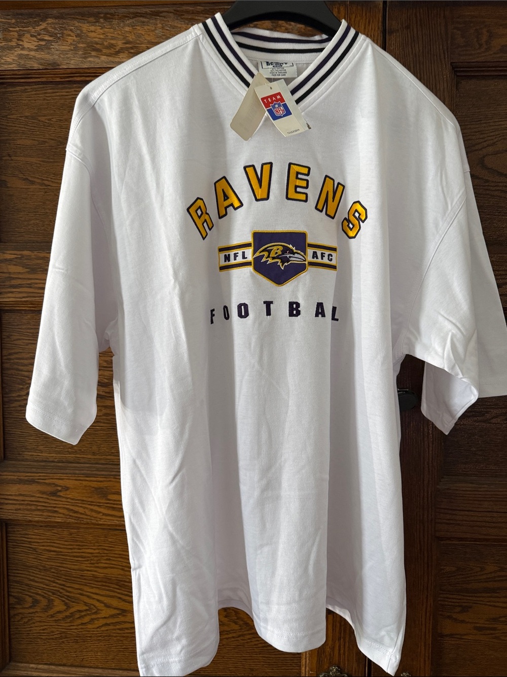 Lee White Baltimore Ravens Football Tee with Purple & Gold Logo
